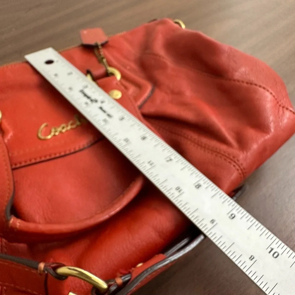 Vintage Coach Ashley Satchel Handbag Womens Red Leather Removable Strap Bag